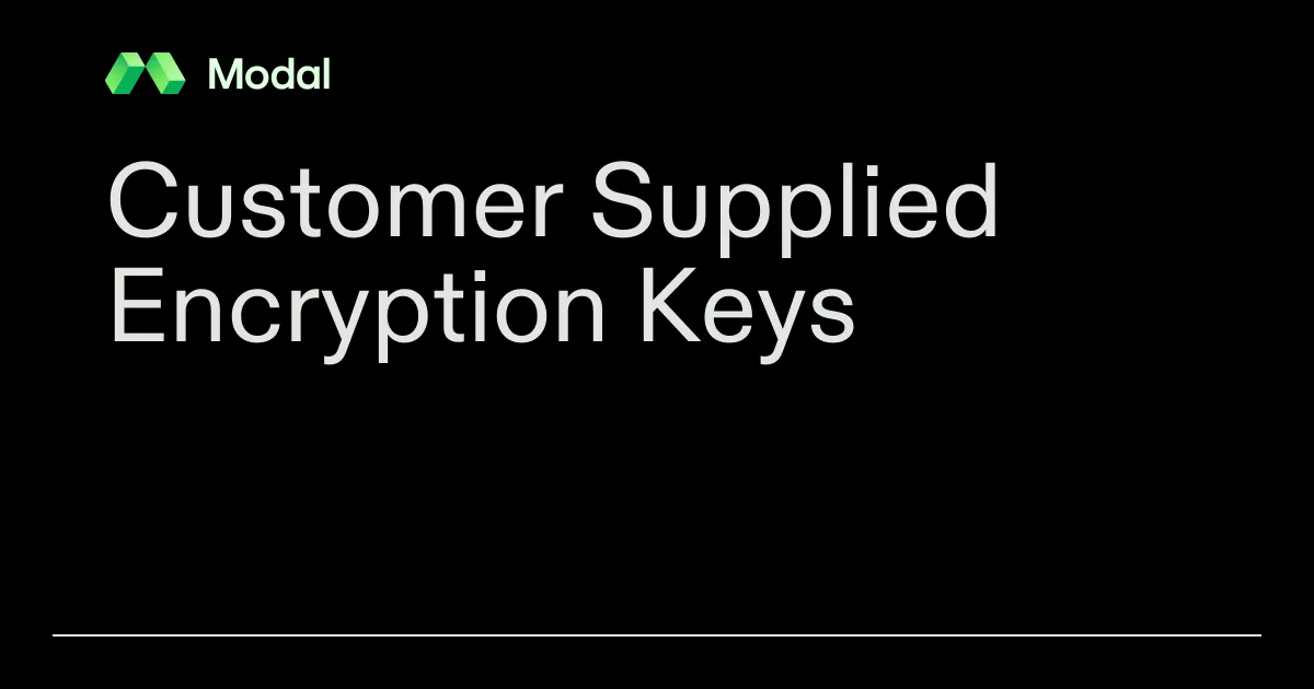 Customer Supplied Encryption Keys