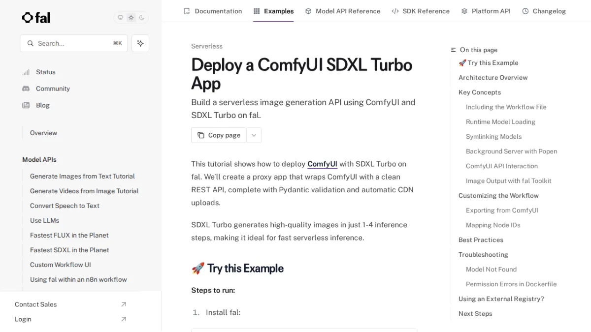 Deploy a ComfyUI SDXL Turbo App - fal