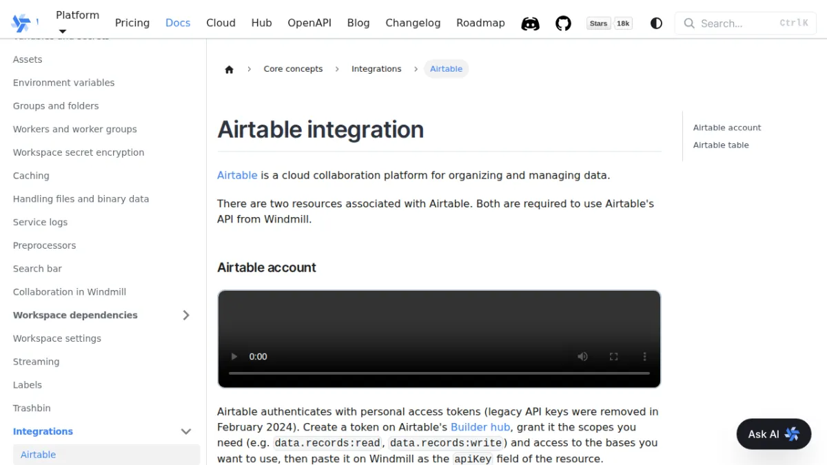 Airtable integration