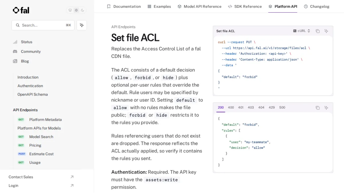 Set file ACL - fal