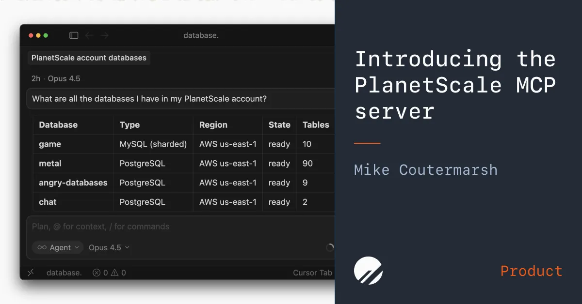 Introducing the PlanetScale MCP server