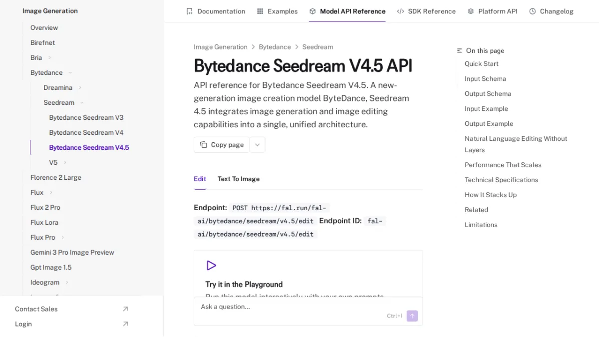 Bytedance Seedream V4.5 API - fal