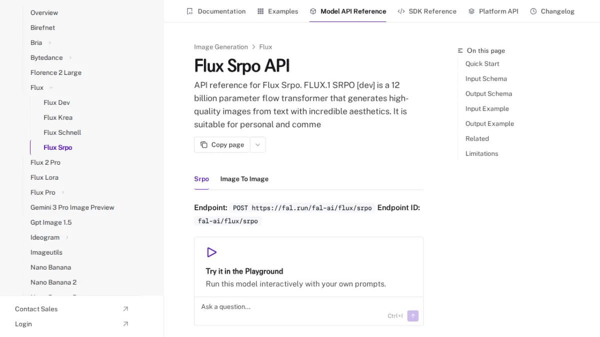 Flux Srpo API - fal