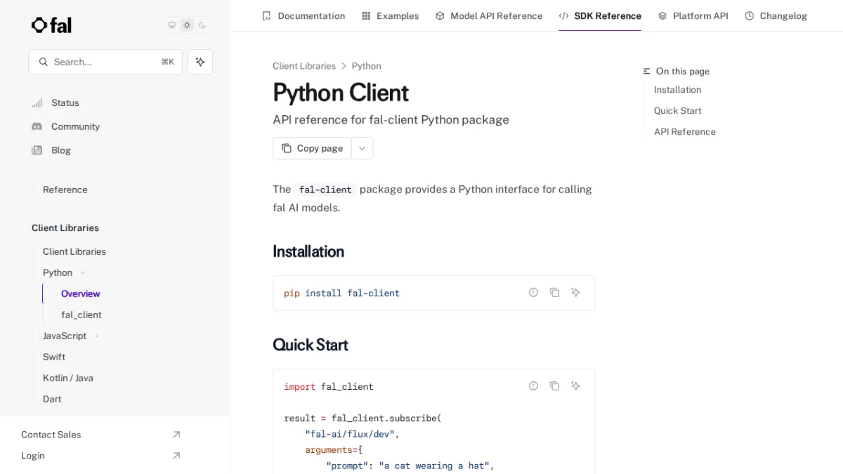 Python Client - fal