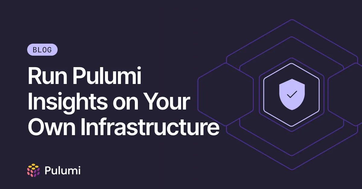 Run Pulumi Insights on Your Own Infrastructure