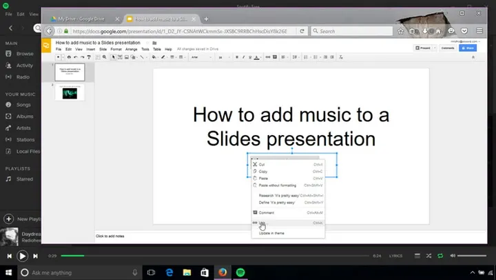 How to add music to a Google Slides presentation