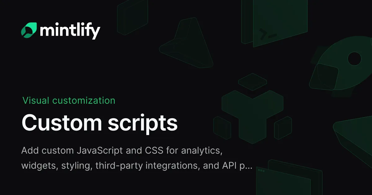 Custom scripts - Mintlify
