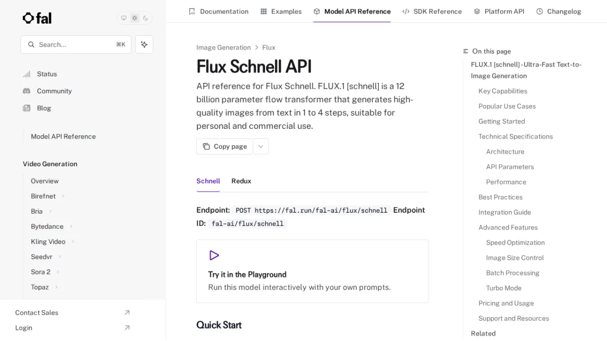 Flux Schnell API - fal
