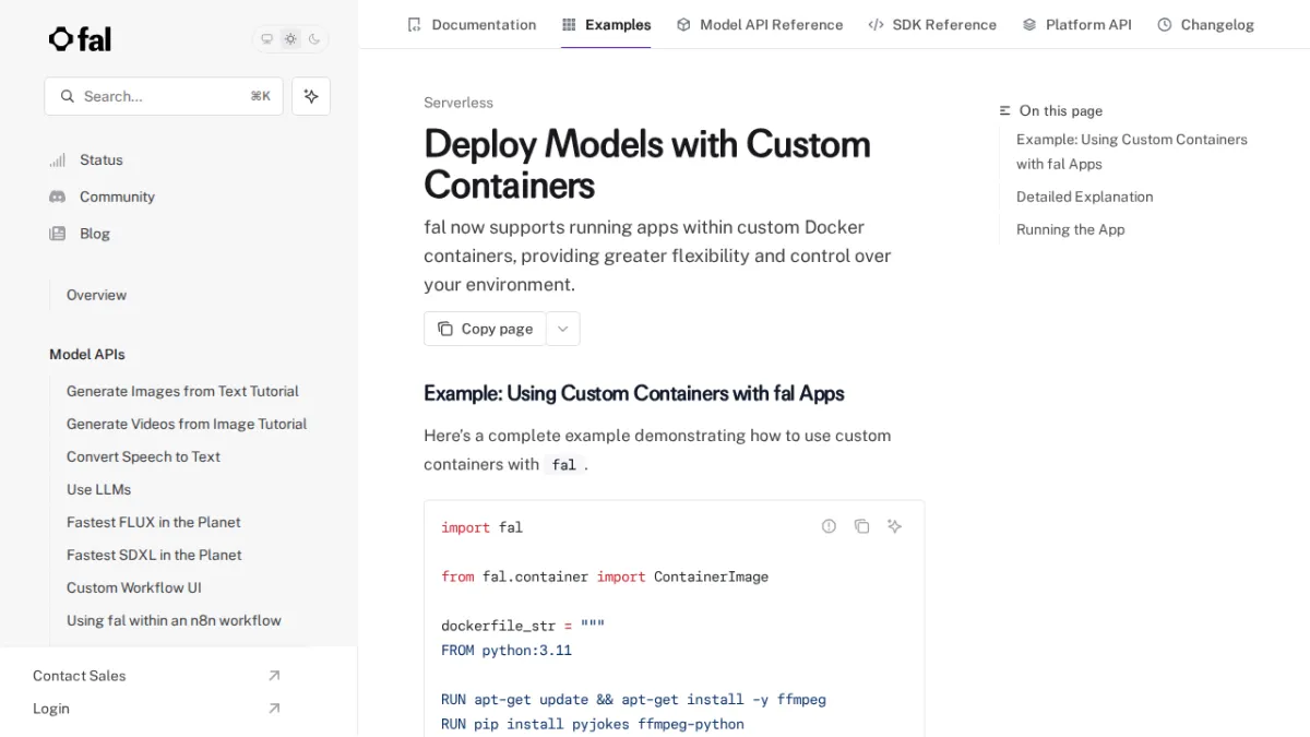 Deploy Models with Custom Containers - fal