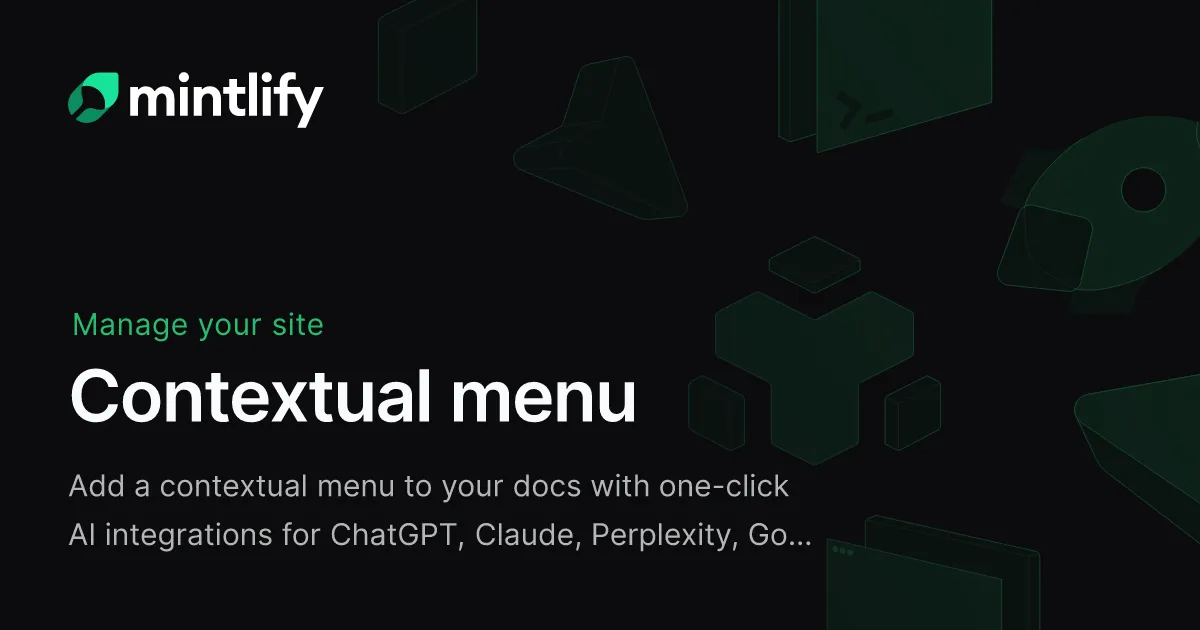 Contextual menu - Mintlify