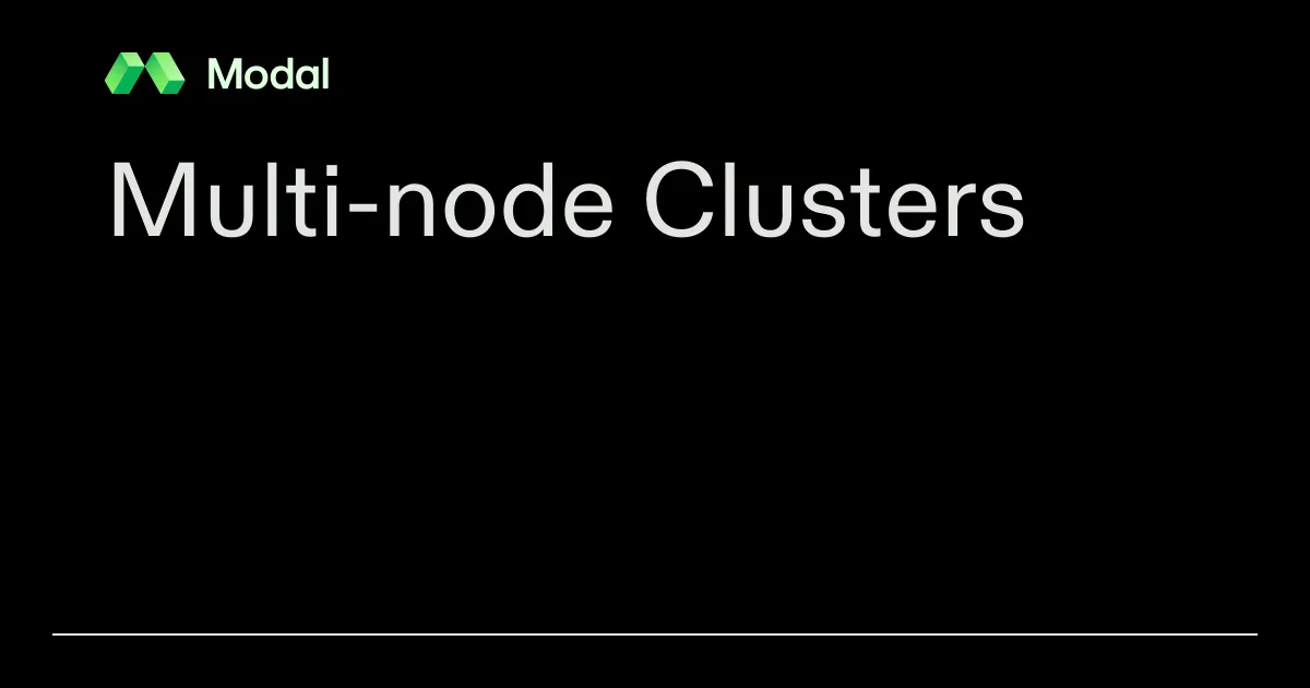 Multi-node Clusters