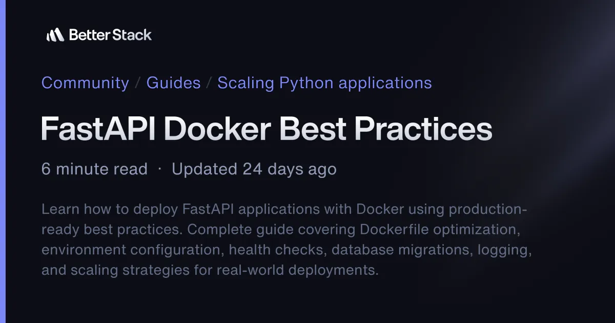 FastAPI Docker Best Practices