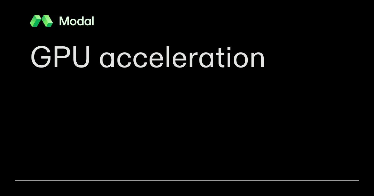 GPU acceleration