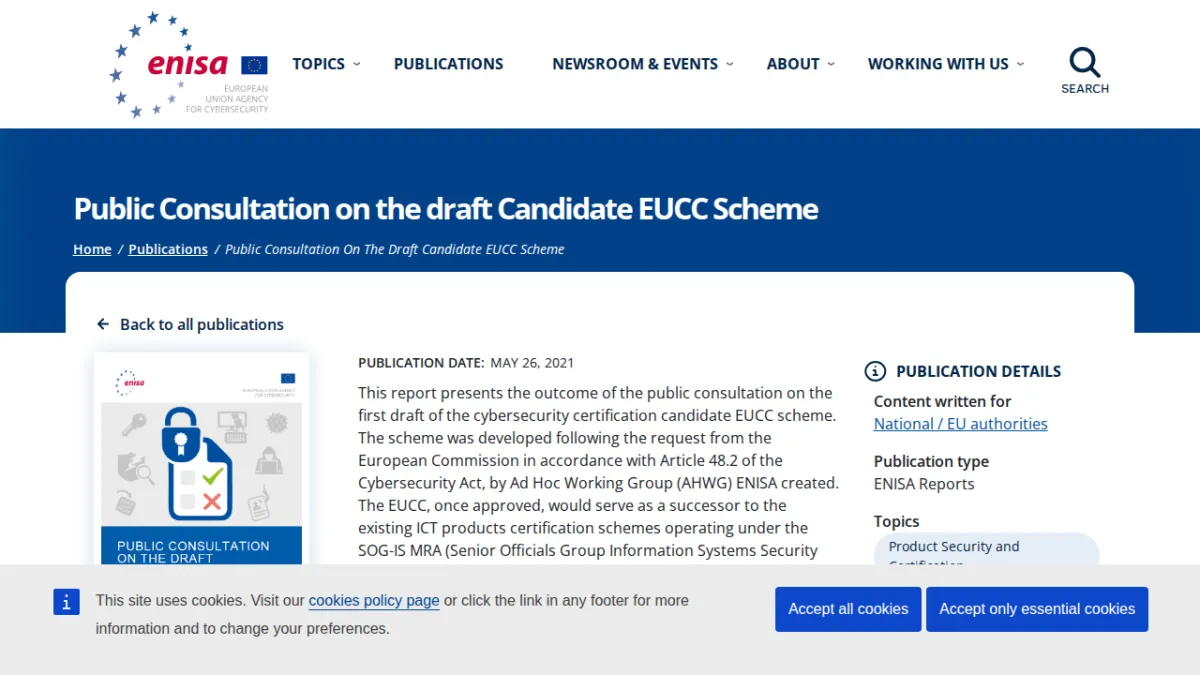 Public Consultation on the draft Candidate EUCC Scheme