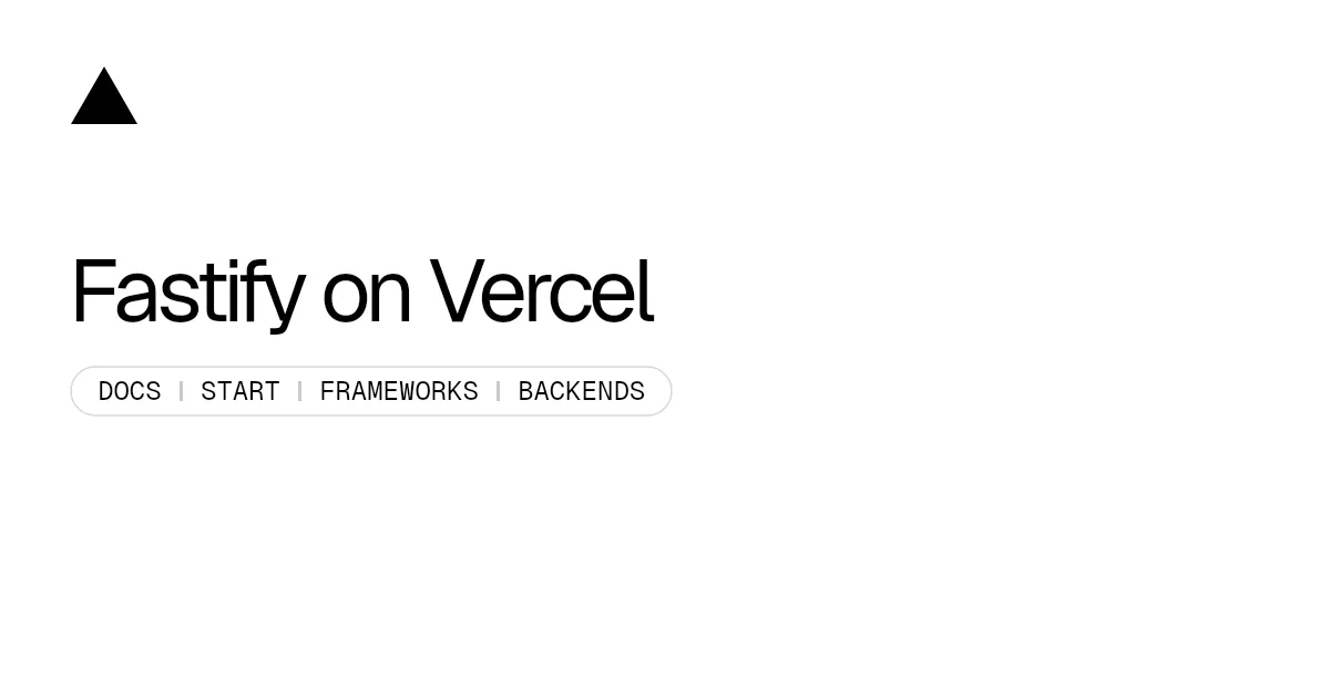 Fastify on Vercel