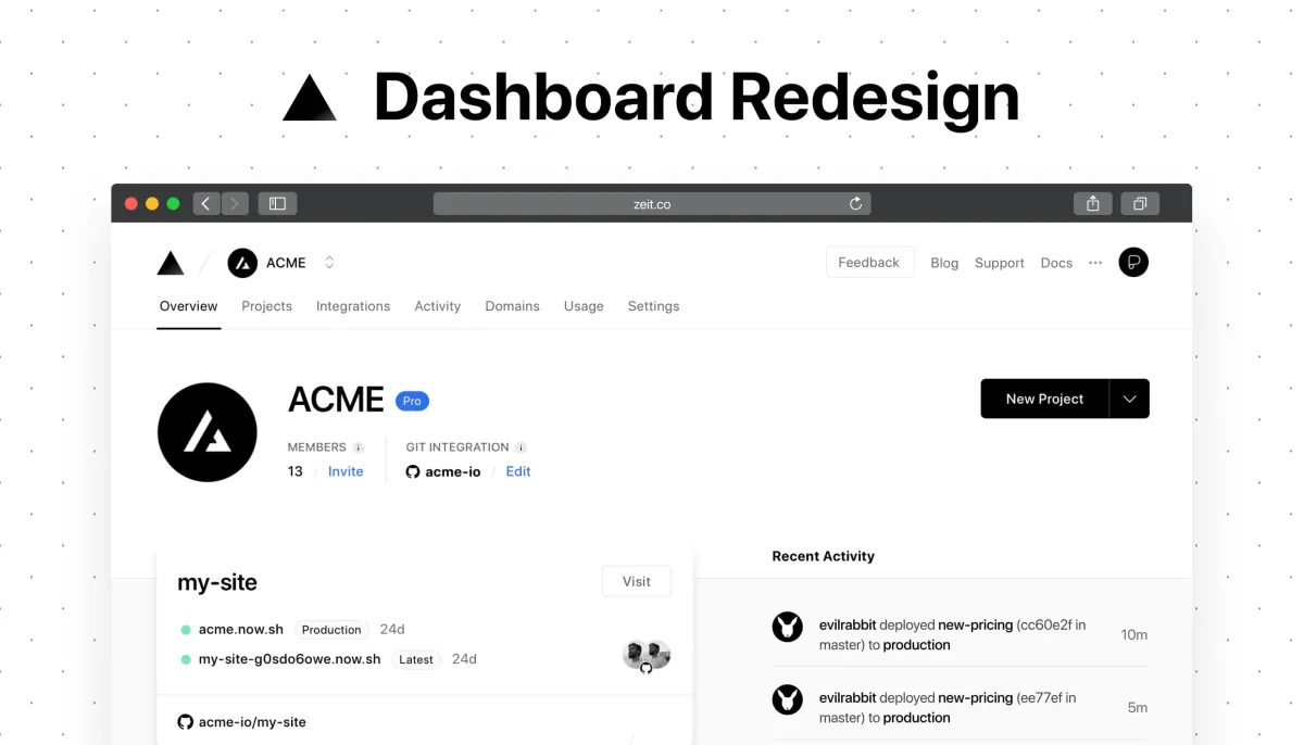 Dashboard redesign