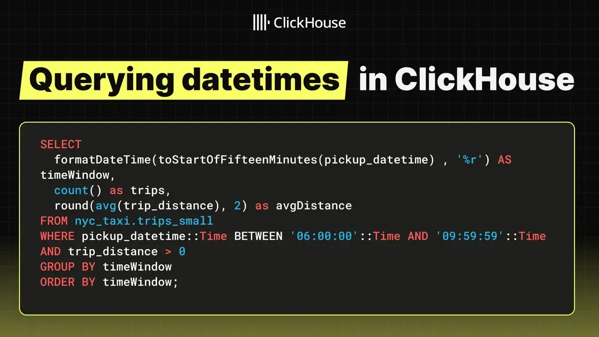 Querying DateTimes in ClickHouse | ClickHouse