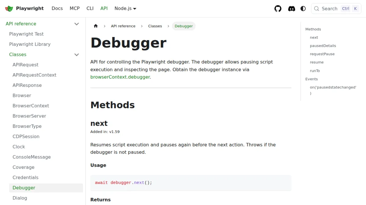 Debugger | Playwright