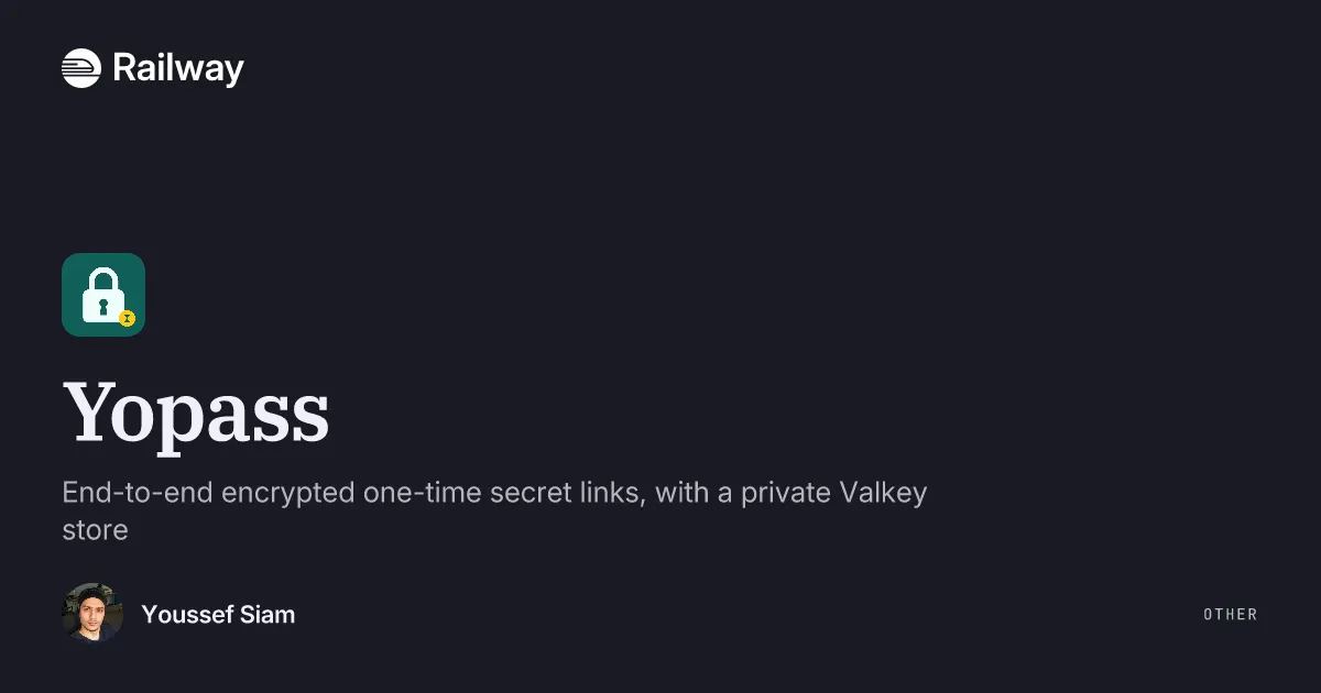 Deploy & Host Yopass