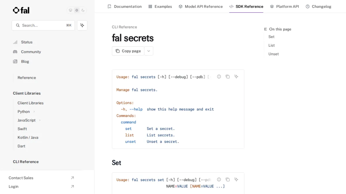 fal secrets - fal