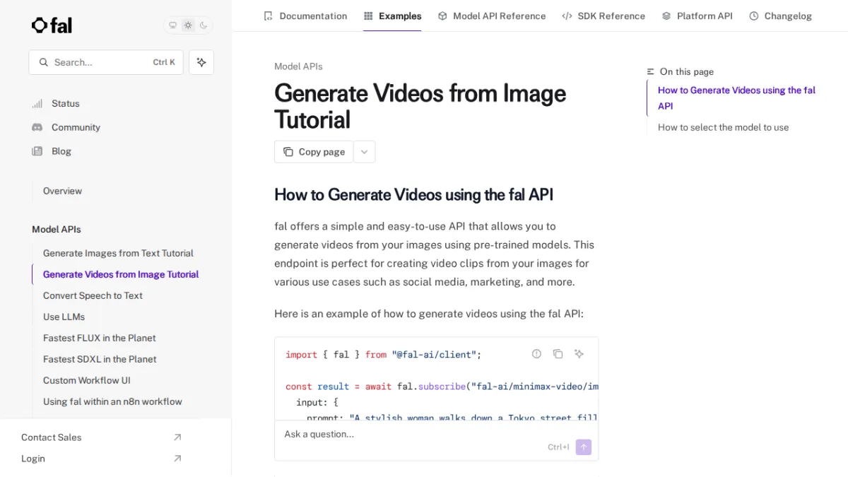 Generate Videos from Image Tutorial - fal