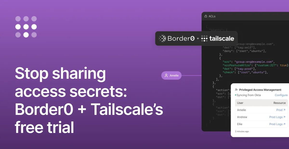 Stop sharing access secrets—try Border0 + Tailscale for free