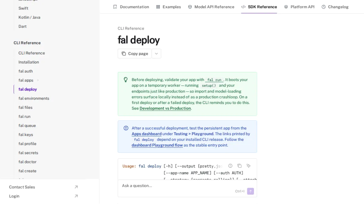 fal deploy - fal