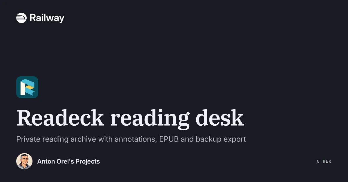 Deploy & Host Readeck reading desk