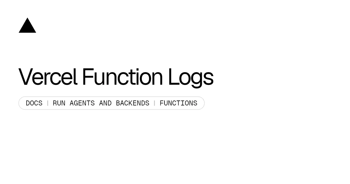 Vercel Function Logs