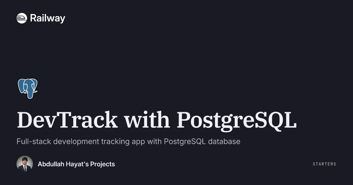 Deploy & Host DevTrack with PostgreSQL