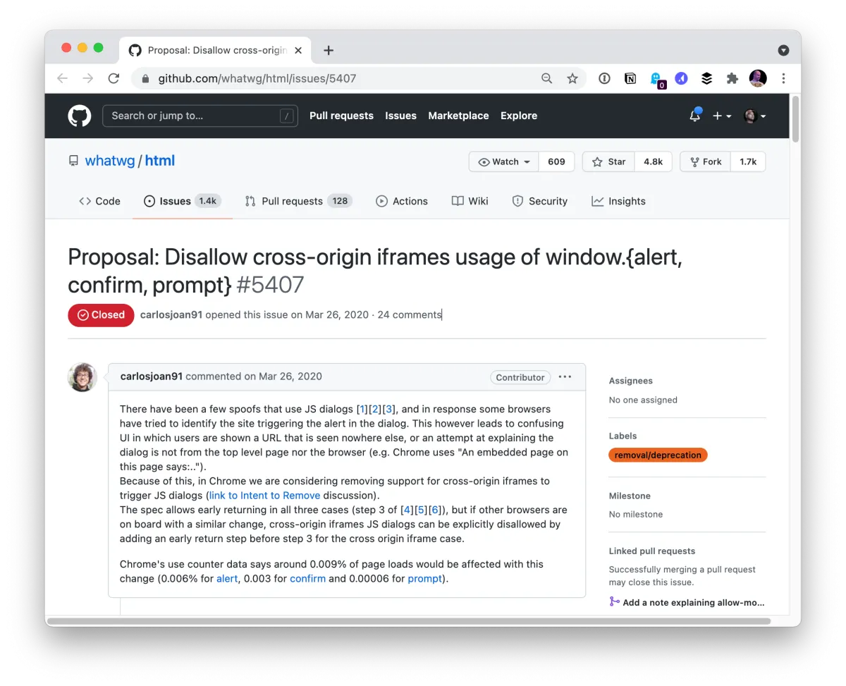Choice Words about the Upcoming Deprecation of JavaScript Dialogs