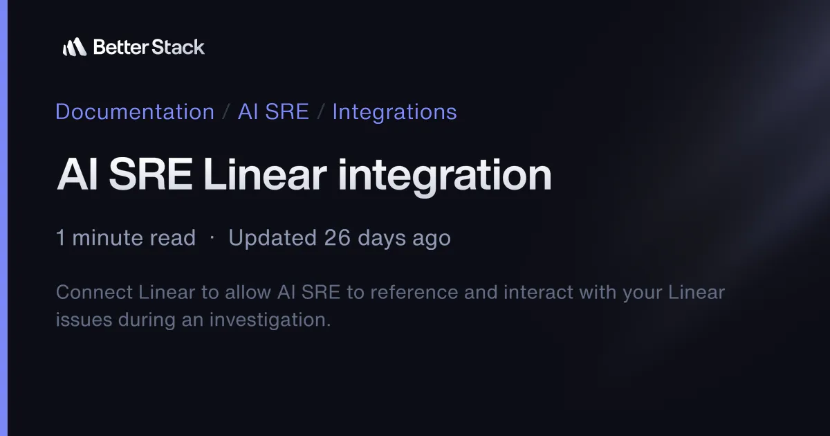 AI SRE Linear integration