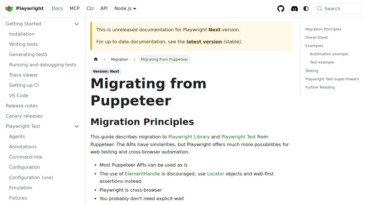 Migrating from Puppeteer