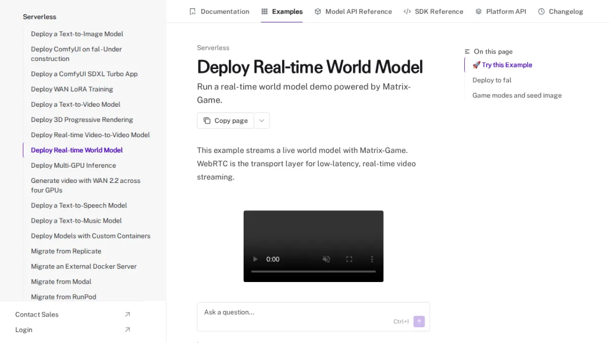 Deploy Real-time World Model - fal