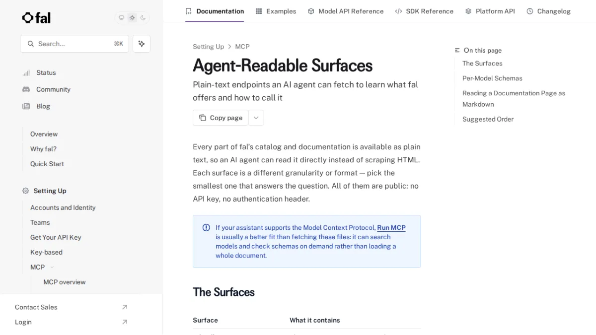 Agent-Readable Surfaces - fal