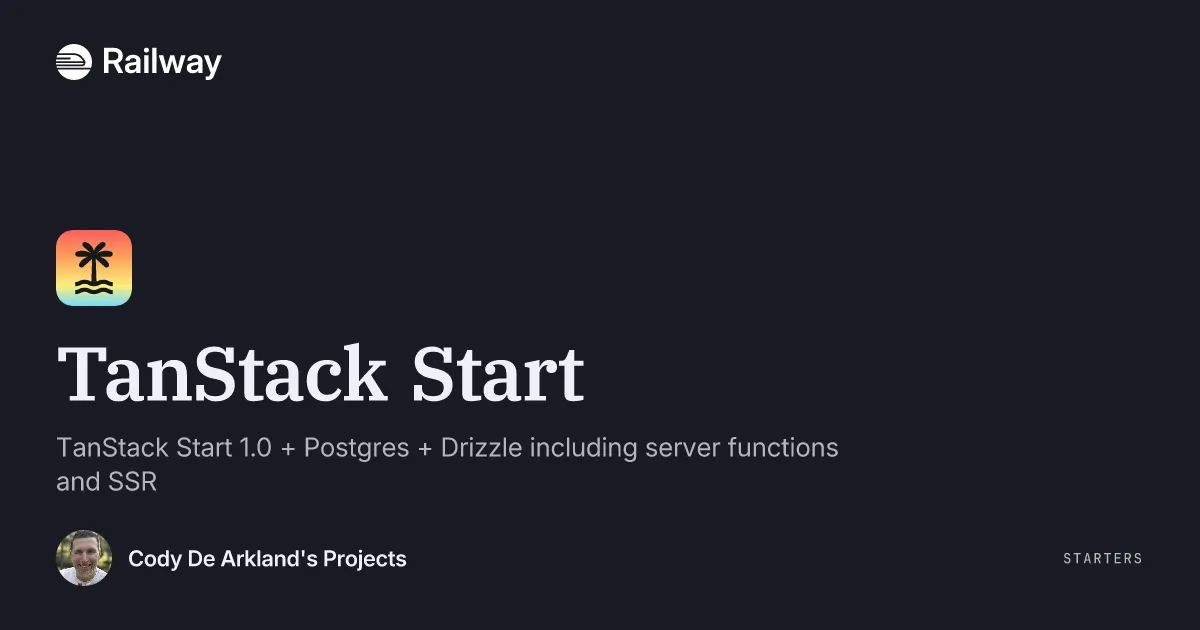 Deploy & Host TanStack Start | Railway