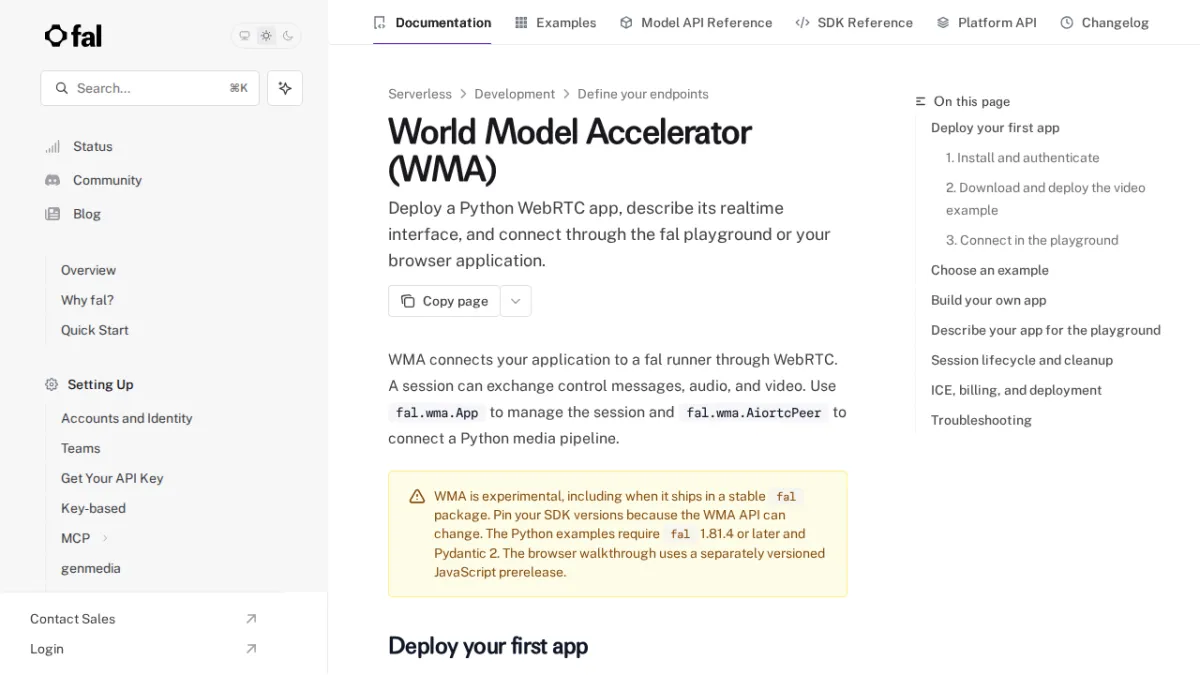 World Model Accelerator (WMA) - fal