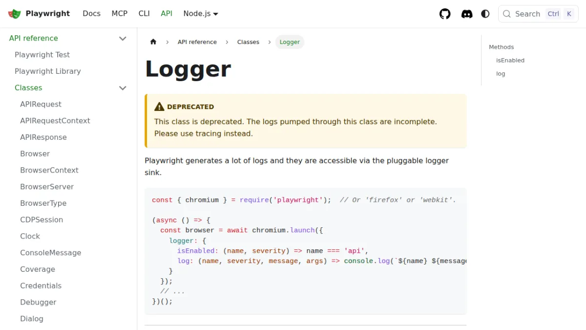 Logger | Playwright