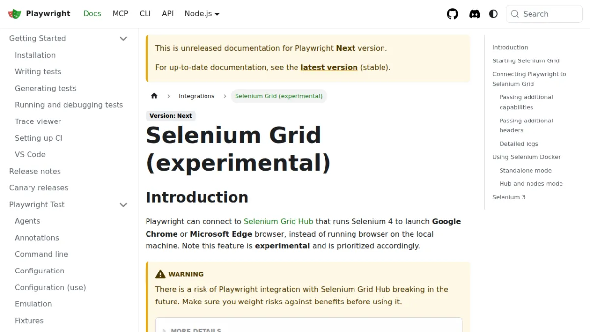 Selenium Grid (experimental)