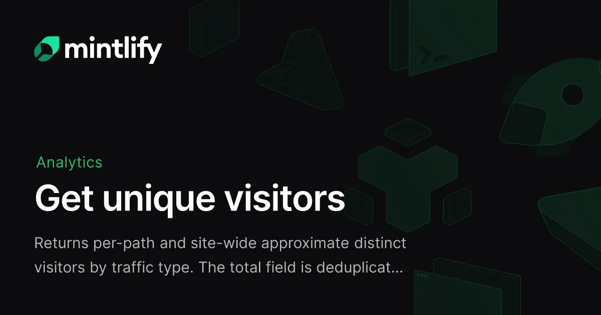 Get unique visitors - Mintlify