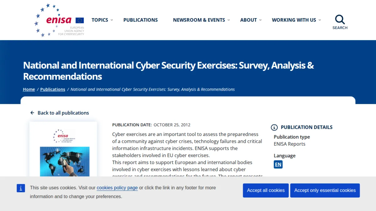 National and International Cyber Security Exercises: Survey, Analysis & Recommendations