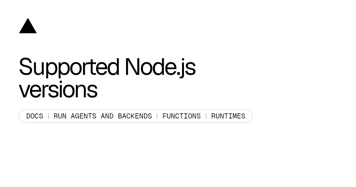 Supported Node.js versions