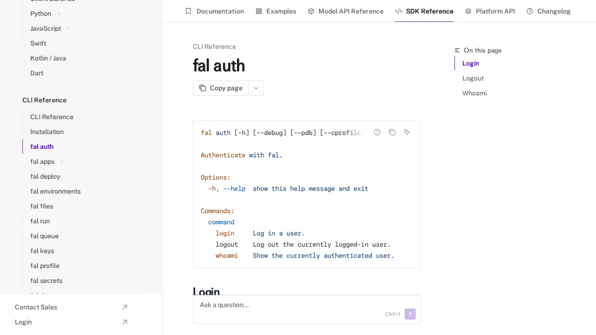 fal auth - fal