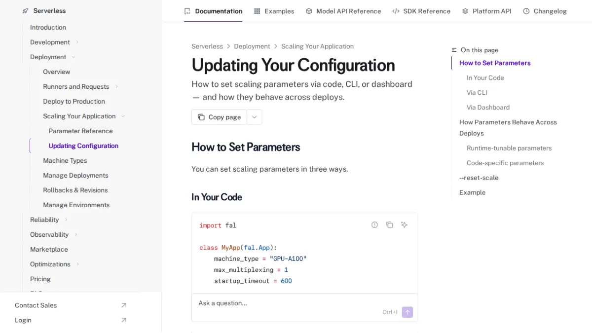 Updating Your Configuration - fal