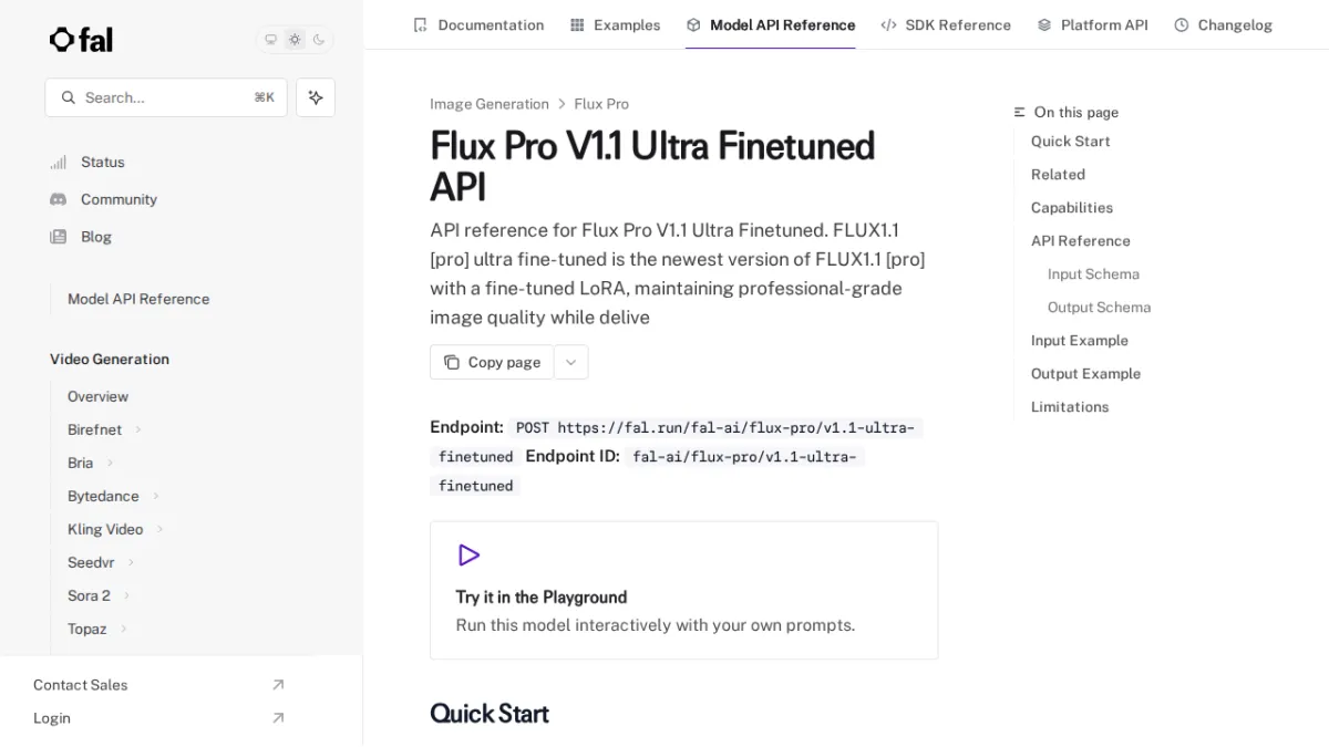 Flux Pro V1.1 Ultra Finetuned API - fal