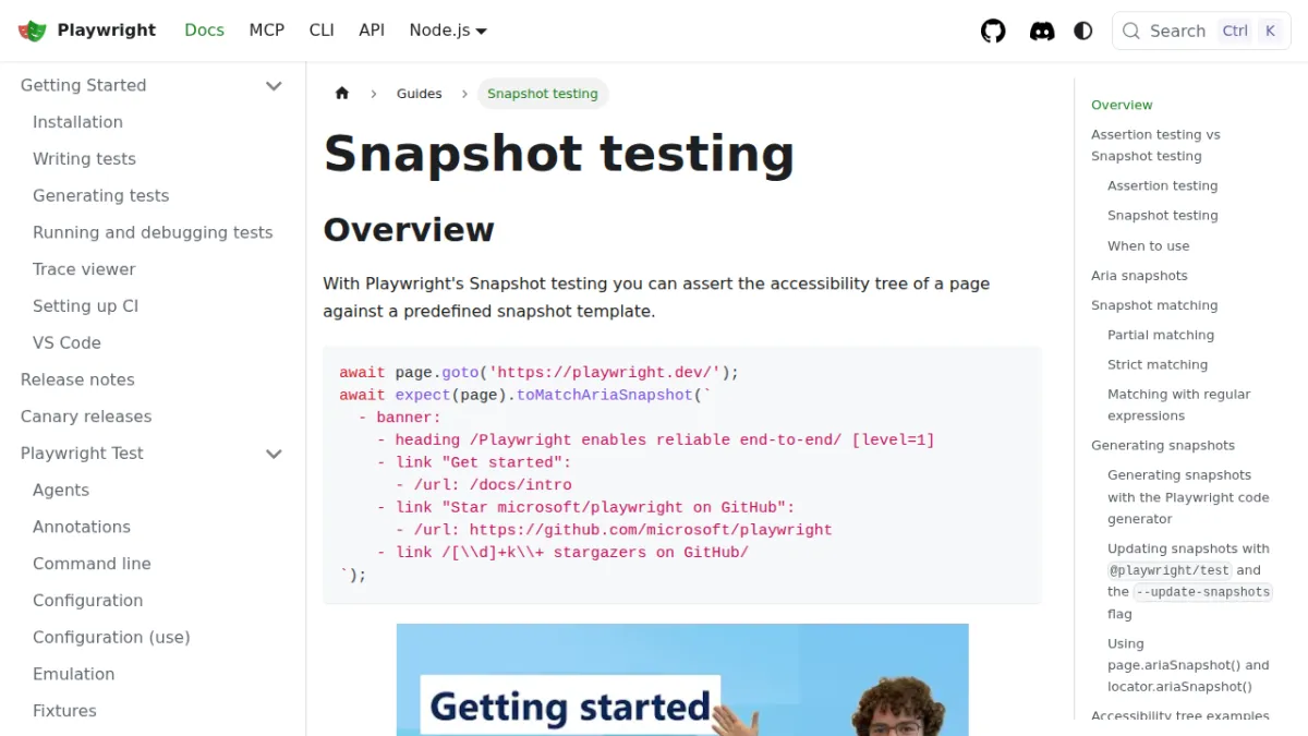 Snapshot testing
