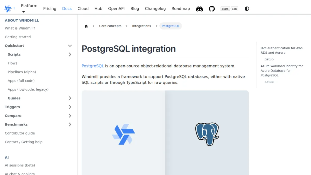 PostgreSQL integration