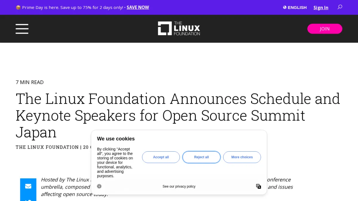 The Linux Foundation Announces Schedule and Keynote Speakers for Open Source Summit Japan