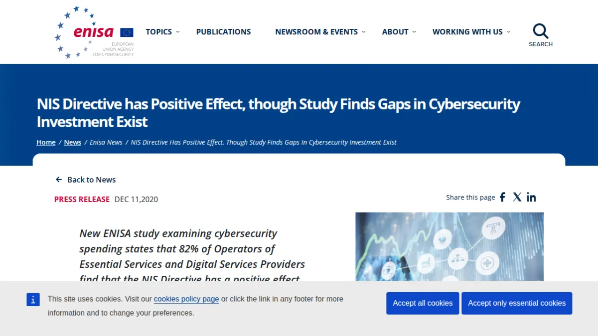 NIS Directive has Positive Effect, though Study Finds Gaps in Cybersecurity Investment Exist