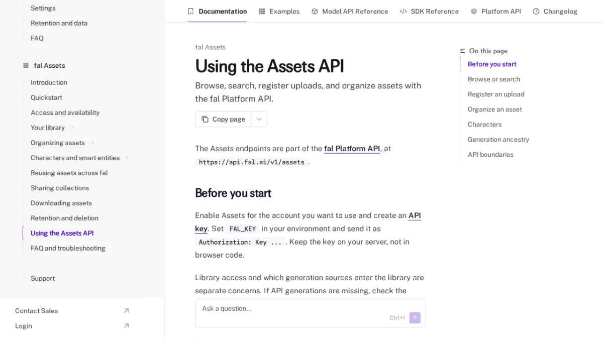 Using the Assets API - fal